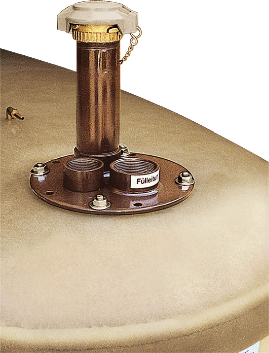 Domdeckel montiert auf PROFI-Tank, Bronze, Spule, Spirale