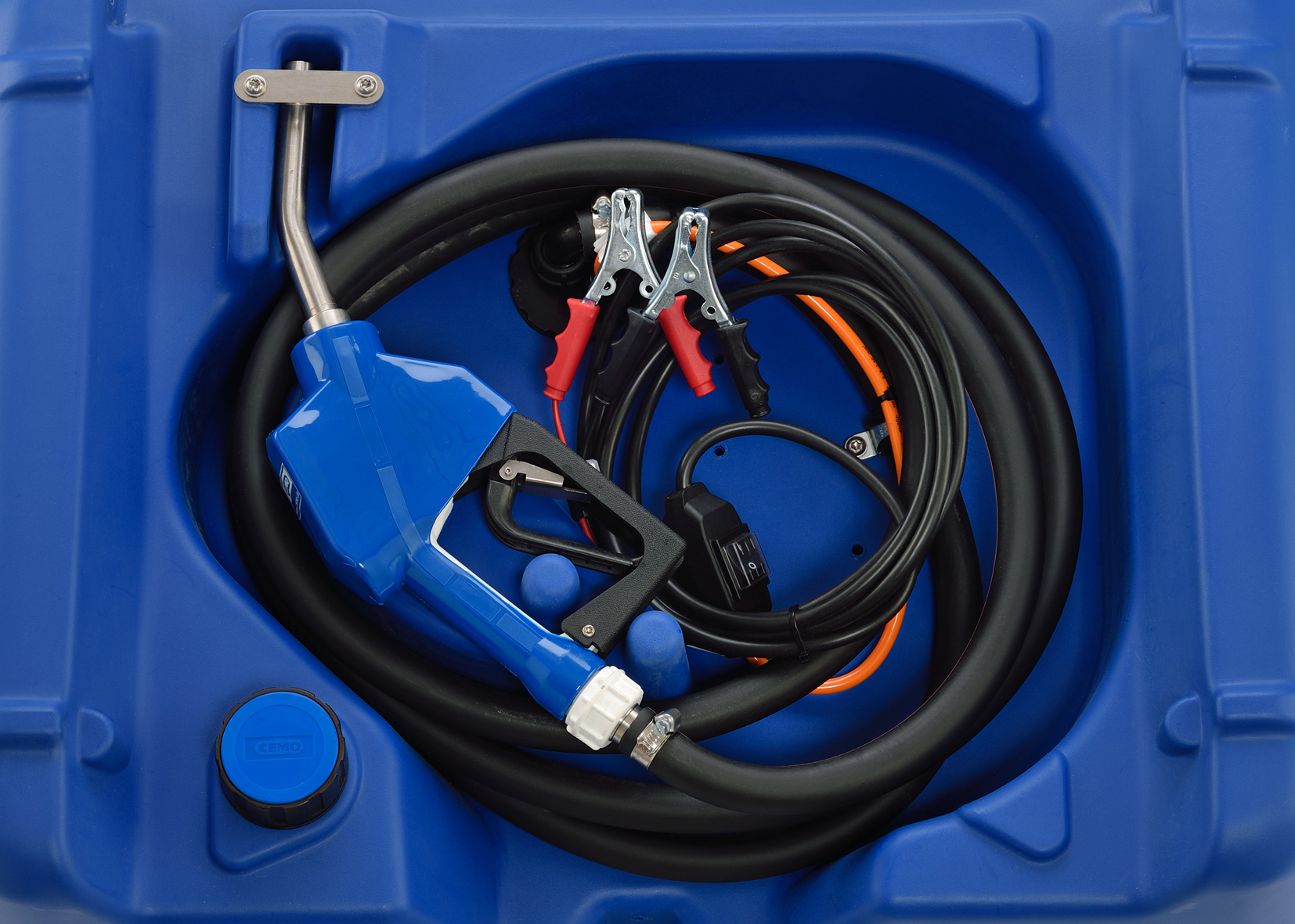 Blue-Mobil Easy 210 Liter mit Elektropumpe CENTRI SP30 Innenansicht